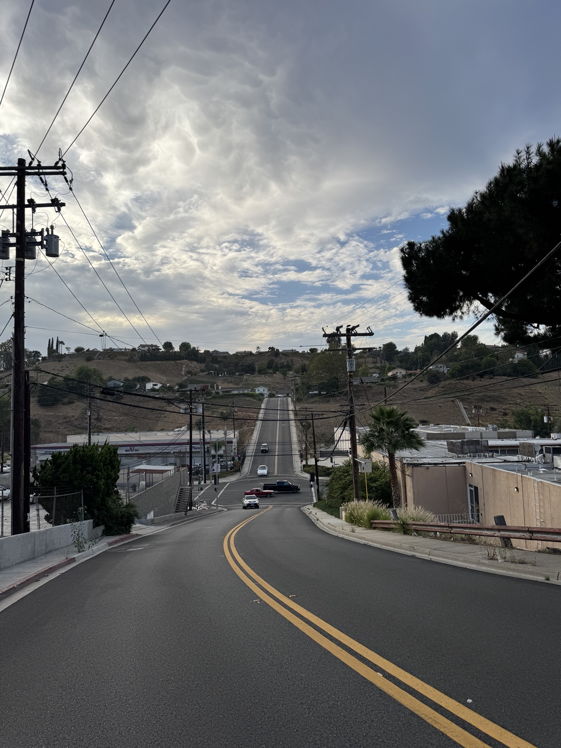 Existing street looking toward a Monterey Park hillside